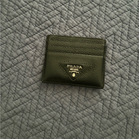 Prada Leather Card Holder Wallet, Black - Picture 3 of 12